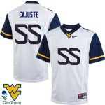 Men's West Virginia Mountaineers NCAA #55 Yodny Cajuste White Authentic Nike Stitched College Football Jersey WB15S13WF